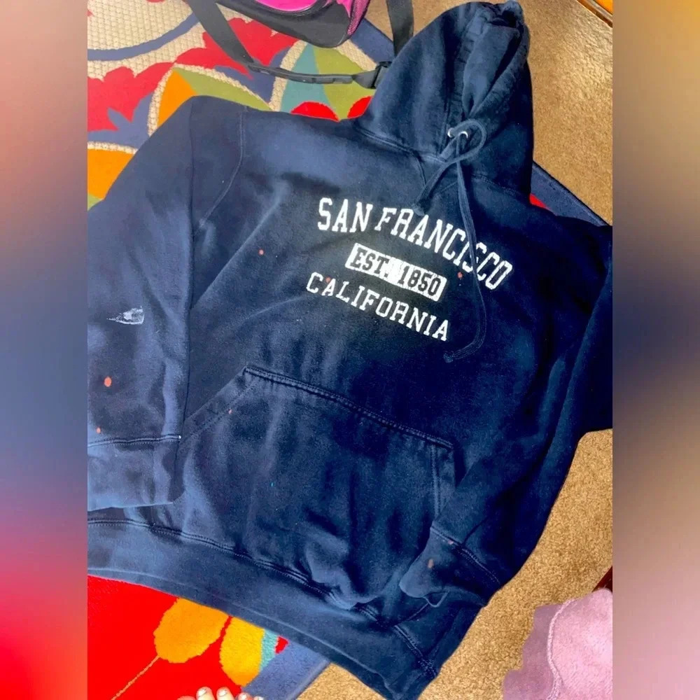 San Francisco navy blue unisex hoodie L​​
